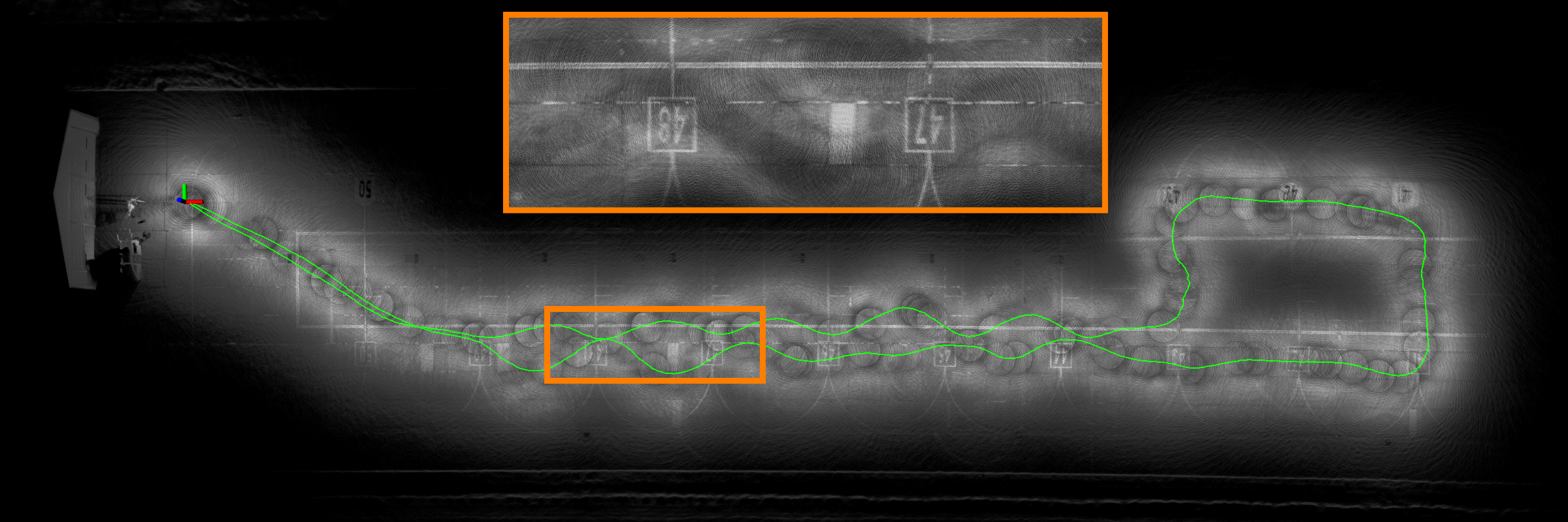 Accumulated point cloud map from an open runway